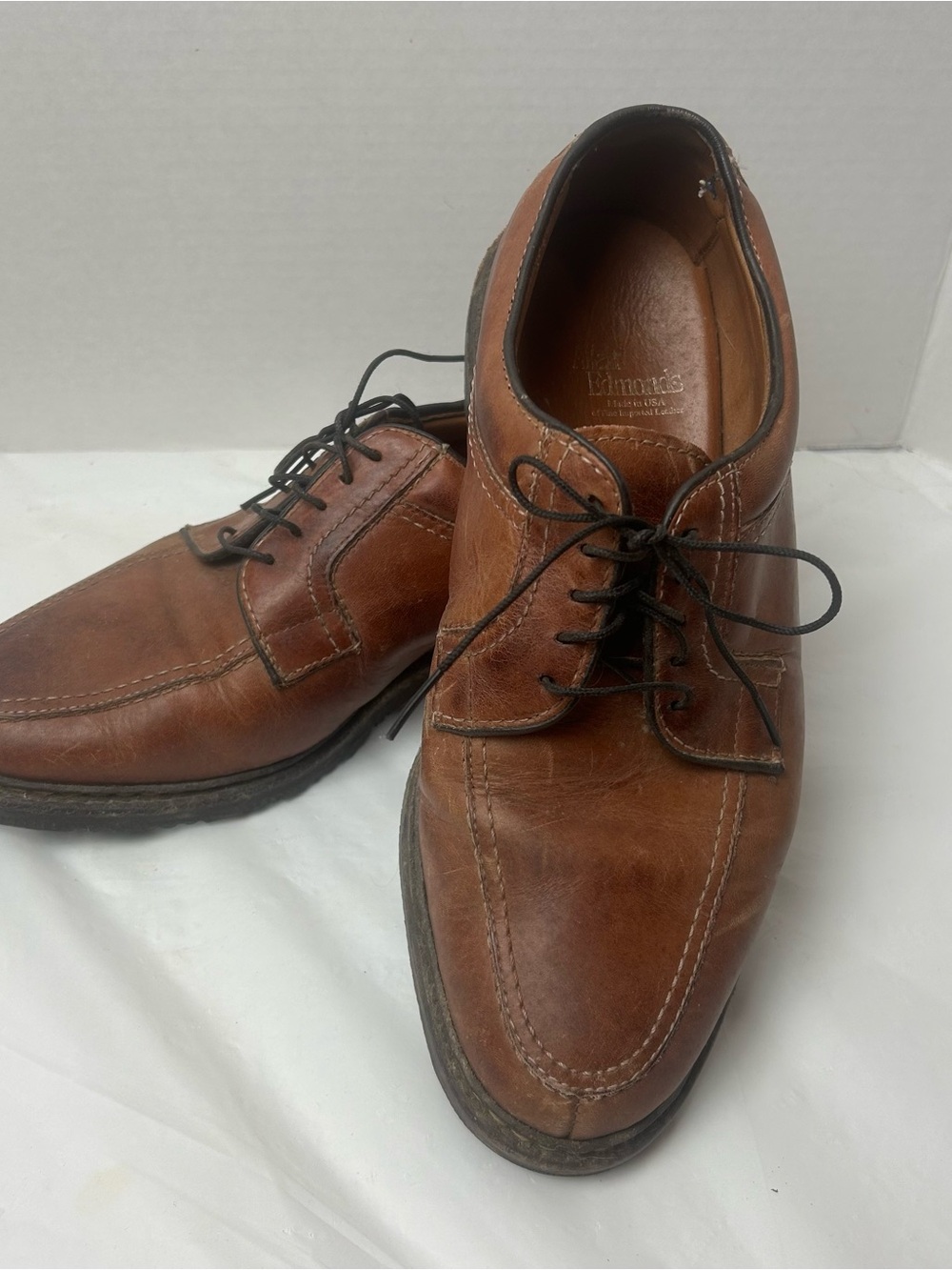 Allen Edmonds Wilbert Brown Leather Lace Up Oxfords Derbys Shoes Men 7.5 3E